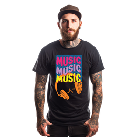 Music Music Music moška majica bela 5XS