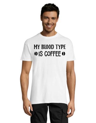 Moja krvna skupina je kava moška majica bela S