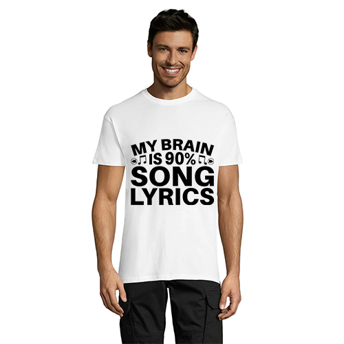 My Brain is 90% Song Lyrics moška majica bela 2XL