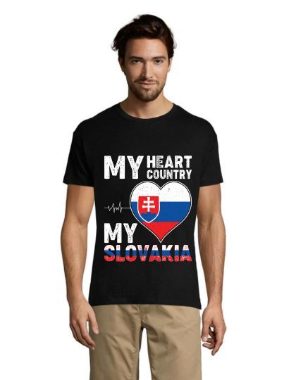 My hearth, my Slovakia moška majica bela 4XS