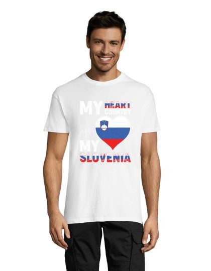 Moška majica Moje ognjišče, moja Slovenija bela 3XL