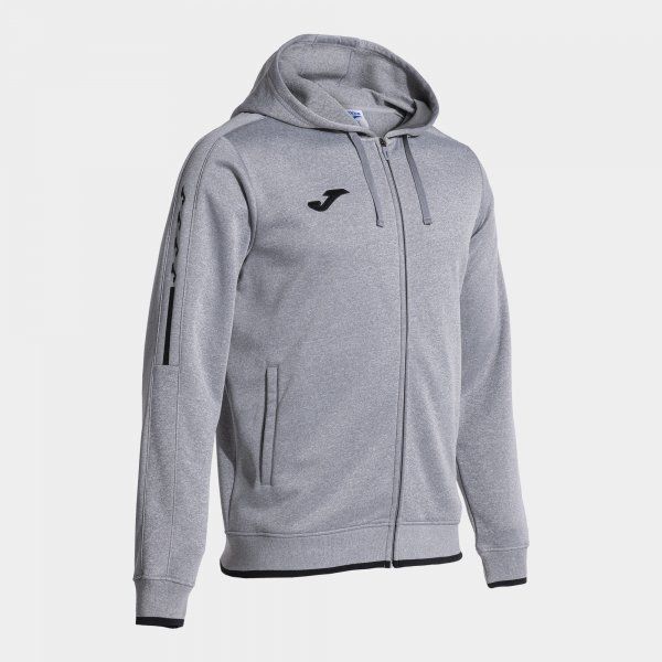 OLIMPIADA ZIP-UP HOODIE MELANGE GREY BLACK 2XL