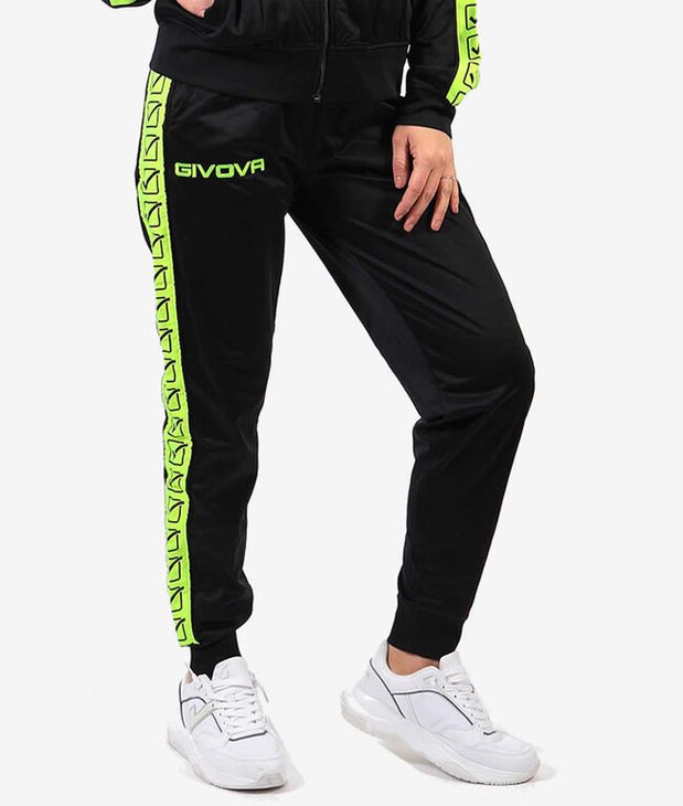 PANTALONE TRICOT BAND trenirke fluo žuta/crna M