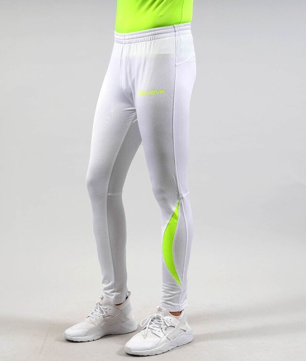 RUNNING LONG PANT pajkice bela/fluo žuta L