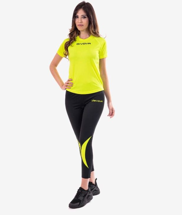 RUNNING LONG PANT pajkice crna/fluo žuta 2XL