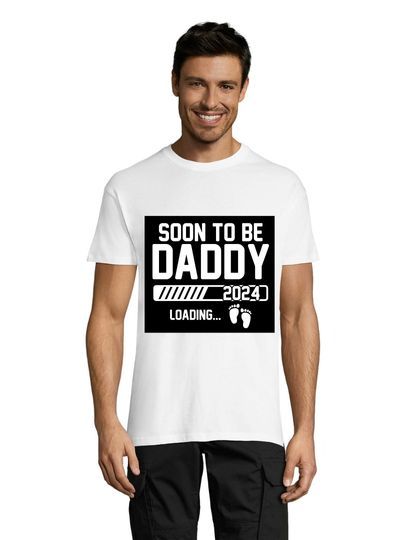 Moška majica s kratkimi rokavi Soon to be daddy 2024 bela 2XL