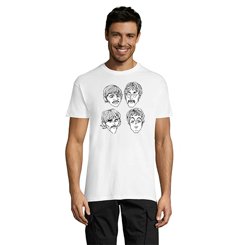 The Beatles Faces moška majica bela 3XL