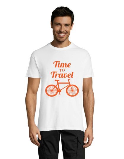 Čas za potovanje s kolesom Moška majica bela 3XS