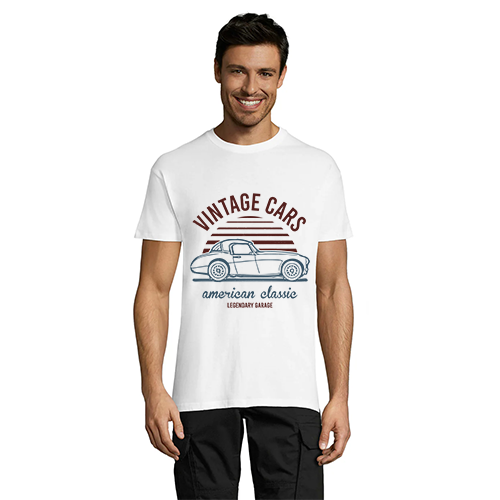 Vintage Cars moška majica bela 3XL