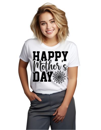 Wo Happy mother's day moška majica bela XL